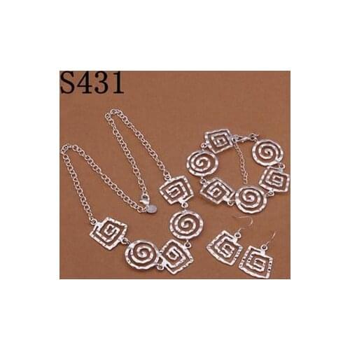 S431 925 Hot Selling Silver Color Jewelry Sets For Women Fashion Jewelry Set Bracelet Necklace Earring /arlajisa Bddajuka