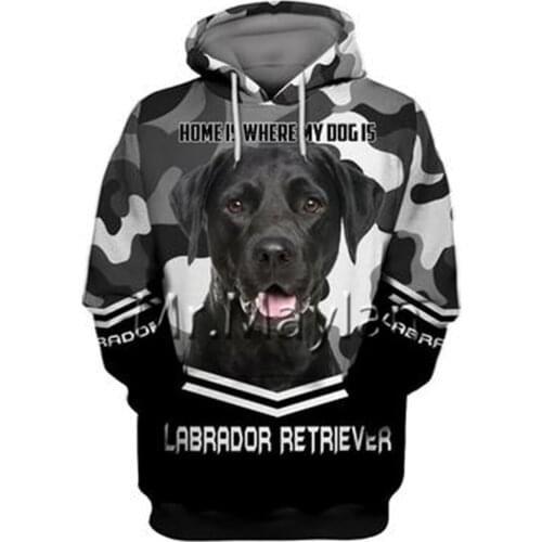 Unisex 3D Graphic Hoodies Sweatshirts Animals Dog Labrador Retriever Hoodie Men/Women Casual Streetwear Sweatshirt Pullover A633