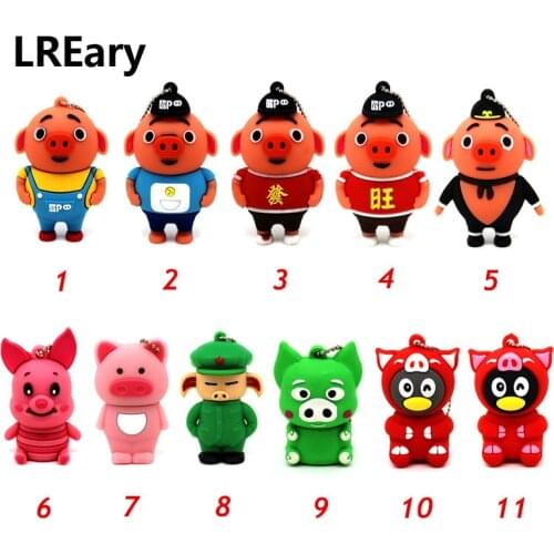 Cute cartoon pig usb flash drive 8gb pen drive 64gb 32gb 16gb pendrive 8gb 4gb memory stick Flash Drive USB stick u disk