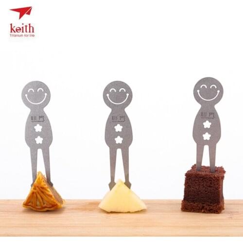 Keith Titanium Fruit Fork Fruit Stick Tableware Fruit Picks Skewers Sticks Party Dessert Utensil Food Fork Portable Mi1320