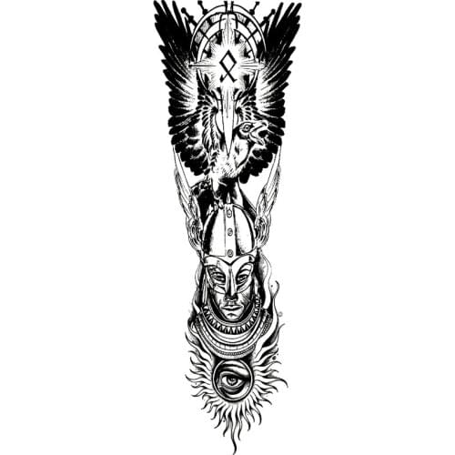 Time Warrior Waterproof Temporary Tattoo Body Art For Full Arm Tattoo Crusader Knights Henna Fake Tatoo Wall Stickers