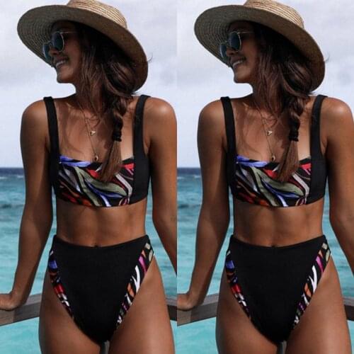 High Waist Bikinis Swimsuits Push Up Swimwear Women Strap Bathing Suit Women Solid Biquini 2020 New Beachwear Zebra Bikini Set