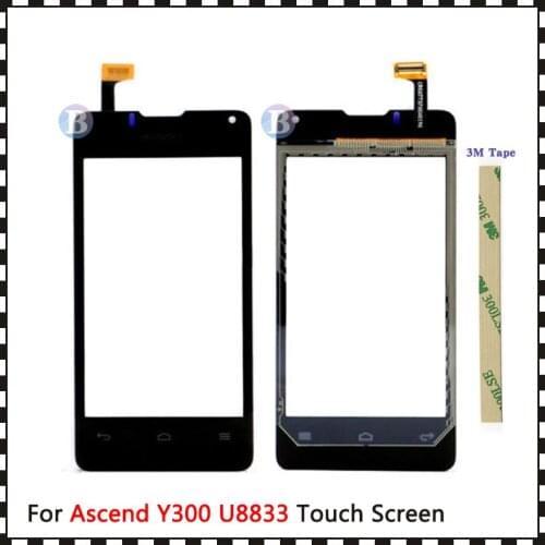 High Quality 4.0" For Huawei Ascend Y300 U8833 Touch Screen Digitizer Sensor Outer Glass Lens Panel Black White+Tracking Code