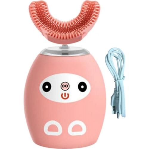 1 Set Electric Toothbrush Cartoon Shape 3 Modes Kids Automatic Ultrasonic Toddler Toothbrush Kids Dental Care