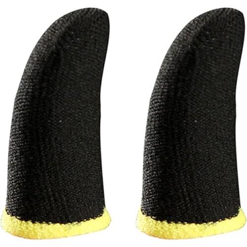 1Pair Carbon Fiber Finger Sleeve Non-slip Breathable Finger Gaming Gloves for -iPhone/An-droid/ Mobile Phone