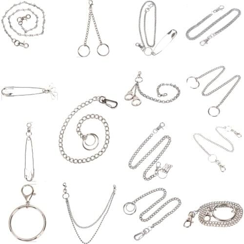 1pcs Punk Stainless Steel Long Metal Wallet Belt Chain Rock Trousers Hipster Pant Jean Keychain Clip Keyring HipHop Jewelry