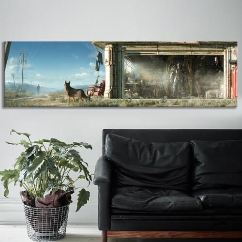 1 Piece Fantasy Art Game Scene Landscape Poster Canvas Art Wall Painting Fallout 4 Video Games Wall Decor Paintings Wallpaper