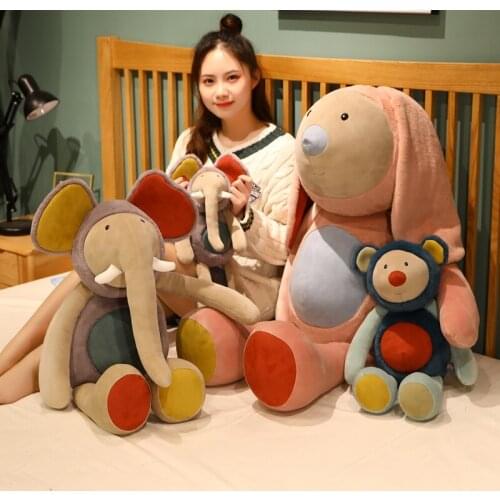1pc 38/50/70cm Funny Animal Elephant Bear Rabbit Plush Toys Cute Animal Cartoon Dolls for Children Kids Birthday Xmas Gifts