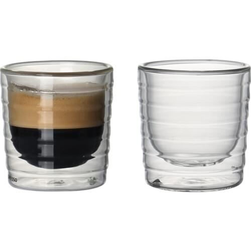 Set of 2 150ml double wall layed insulated heat resistant coffee cups set for espresso latte drinks cup of coffee 5.1oz