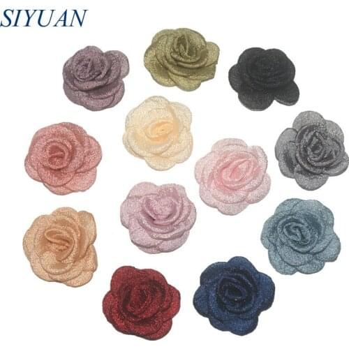 60pcs/lot 2'' Fabric Seersucker Flower With Hair Clip Lovely Headwear Apparel Accessories Corsage Decor TH286