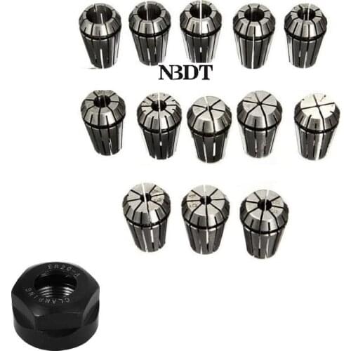 8Pcs ER20 Spring Collet Set Woodworking CNC Engraving Machine & Milling Lathe Tool Holder Clamp Nut Precision