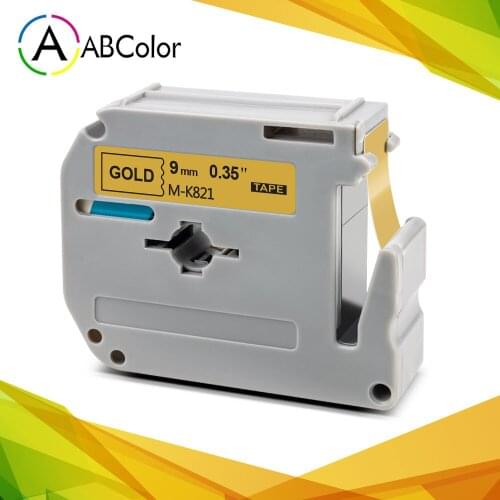 9mm mk-821 mk821 MK-821 Tape For Brother Black on Gold Label Tape Printer Ribbon mk 821 For Brother P touch Label Maker PT-70 85