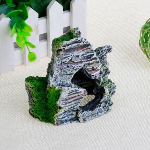 Mountain View Aquarium Rock Cave Tree Bridge Fish Tank Ornament Rockery Decor F1CC