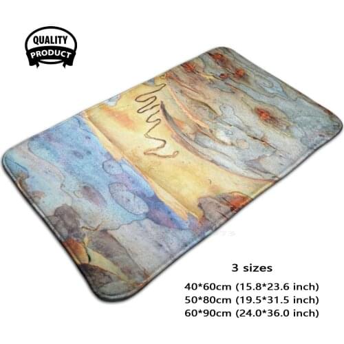 Aussie Bush Memo Soft House Family Anti-Slip Mat Rug Carpet Scribbly Gum Bark Gum Tree Eucalyptus Scribble Colourful Peeling