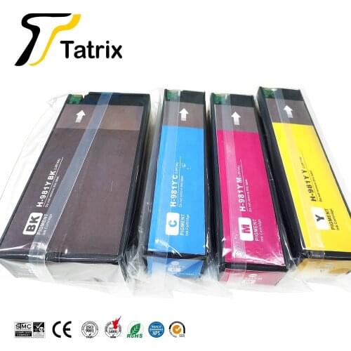 Tatrix For hp 981 981Y Premium Color Compatible Ink Cartridge for HP PageWide 556xh/dn/ MFP 586dn/f/z/MFP E58650dn/ MFP E55650
