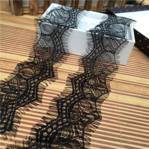 6cm wide black hollow eyelashes lace accessories skirt hem decorative lace 9meter