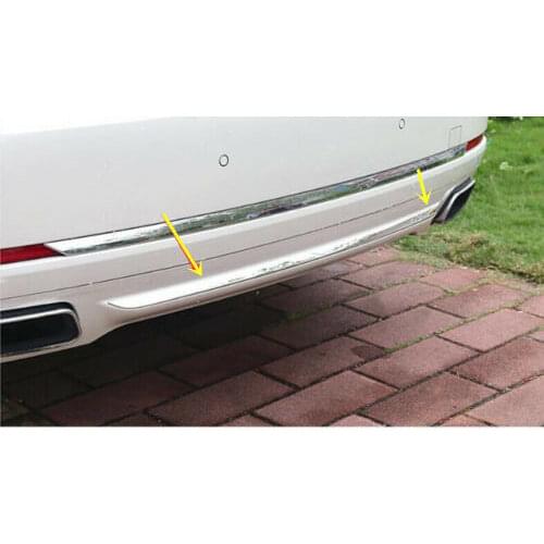 For BMW 7 Series F01 F02 2010 2011 2012 2013 2014 2015 Steel Chrome Rear Bumper Bottom Sill Cover 1Pcs