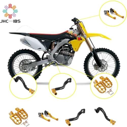 For SUZUKI RMZ250 2010-2018 RMZ450 2008-2018 RMZ 250 450 Motocycle CNC Aluminum Gear Shift Lever Foot Pegs Brake Clutch Lever