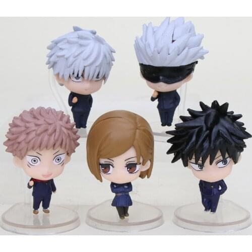 5Pcs Jujutsu Kaisen Figures Gojo Satoru Itadori Yuji Fushiguro Megumi Kugisaki Nobara Anime Action Figure PVC Model Toys Doll
