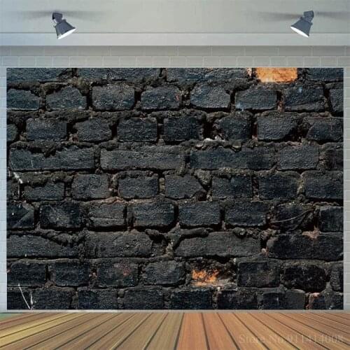 Dark Black Stone Stacked Wall Party Home Decor Pattern Photographic Backgrounds Photography Backdrops For Photo Studio