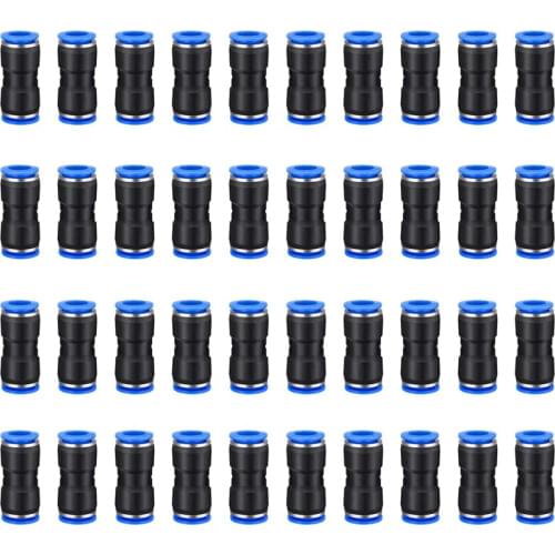 Hot 100Pcs PU Pneumatic Fittings 2-Way Straight Connector Quick Release Pneumatic Connectors Air Line Fittings for 6mm Tube