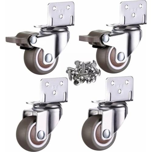 4PCS Furniture Caster Caster Wheels Soft Rubber Baby Stroller Caster Wheels Bed Wheels Home Accessories
