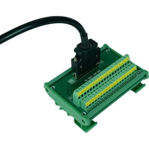 Servo SCSI36 module DIN Rail Mount 36-pin 0.05" Mini D Ribbon/MDR Female Interface Module, SCSI36 breakout board with cable