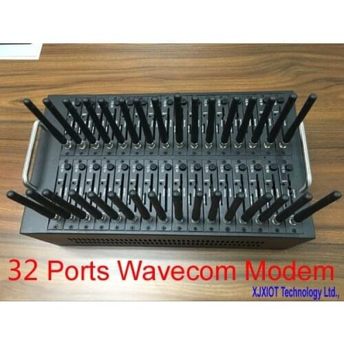 Xjx 32 ports Wavecom Q2303 module bulk sms modem pool 32 sim cards simbox IMEI changeable USSD STK recharge System