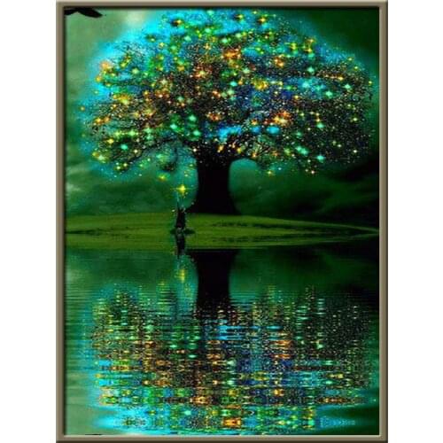 Landscape Flower DIY 11CT Embroidery Cross Stitch Kits Craft Needlework Set Cotton Thread Printed Canvas Home Sale