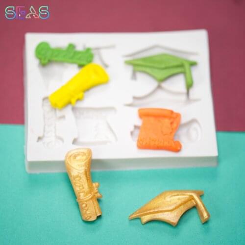 Graduation Gift Biscuit Mould Chocolate Silicone Mould Cake Decoration Mould Pastry Tools Accessories Resin Creativity Pastry