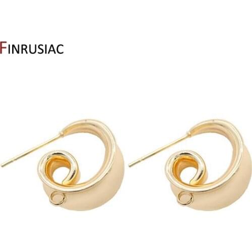 Supplies For Earring Making 14k Gold Plated Leaf Shape Post Earring Findings Components DIY Jewellery Craft 925 Silver Needle