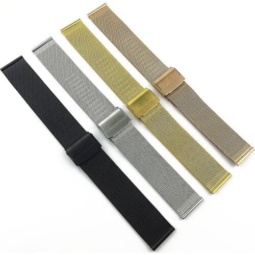 Watch accessories female 0.4 line 304 steel watch belt for Milan stainless steel bracelet sports waterproof men watch band