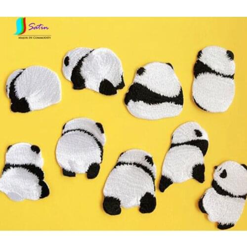 Cute Contracted Panda Embroidery Cloth Patch, Decoration, Clothing, Ironing, Diy Hand Patch Holes 5pcs/lot A0046M