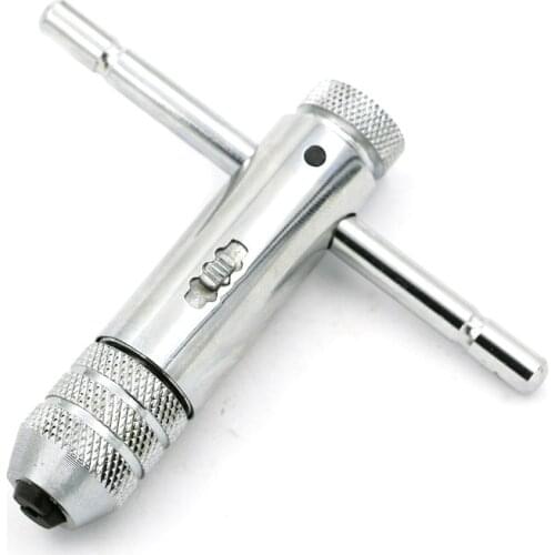 M3-M8 M5-M12 Lengthen Reversible T Type Handle Ratchet For Tap Die Set Taps Wrenches Wire Tapping Wrench Adjustable Holder Tool