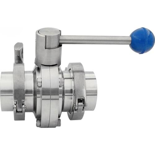 Tri Clamp Butterfly Valve Set Stainless Steel SS3041 Tri Clamp Ferrule Gasket Butterfly Valve + 2 Clamp + 2 Ferrule +2 Gasket