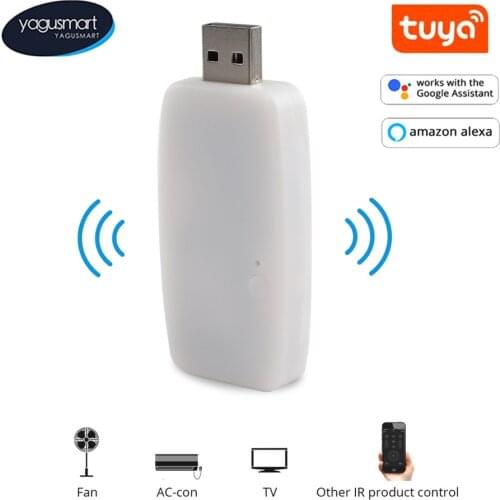 Yagusmart Tuya Smart Life IR RF WiFi USB Dongle Remote Control for TV Fan Air Condition Light Water Heater Support Alexa Google