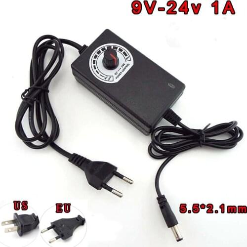9-24V 1A AC 100-240V to DC Universal Adapter Adjustable Power Supply Transformer Electric Charger CCTV LED Strip Light 5.5*2.5mm
