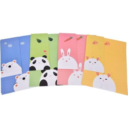 Vintage Kraft Paper Envelopes Cute Cartoon Kawaii Paper Korean Stationery Gift 6 sheets letter paper+3 pcs envelopes per set