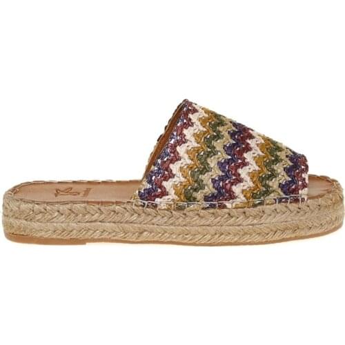 Womens Slippers Multicolour Straw Light Interior And Sole Leather Casual Summer High Quality 2021 New Season Trend Fashion