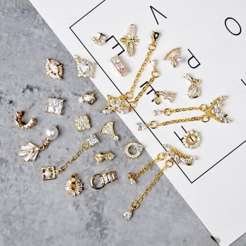 10pcs hot selling Zircon gemstone Nail art jewelry alloy nails decoration zircon rhinestone Manicure zircon diamond nail Charms