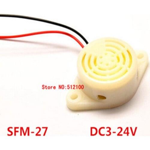 100pcs/lot SFM-27 Electronic Buzzer DC3-24V Intermittent Sound Continuous sound