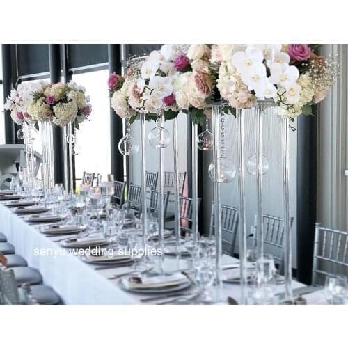 60cm 12pcs)clear Vase crystal Flower Vase Table Centerpiece For Mariage wedding Flowers Vases For Wedding Decoration