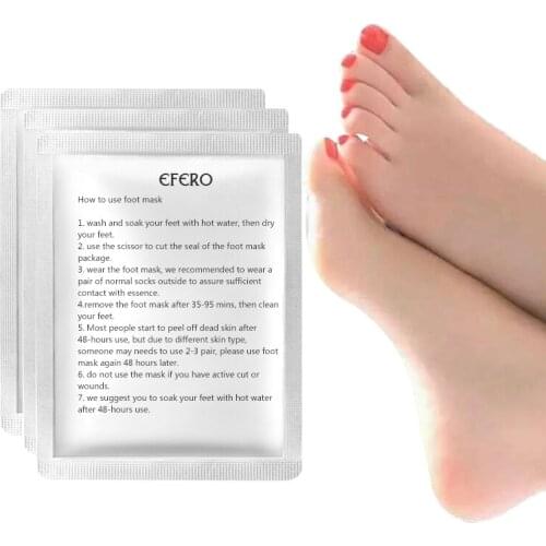 2pairs Exfoliating Foot Mask Peel Foot Patch Peeling Dead Skin Feet Masks Socks for Pedicure Socks Heel Cream Feet Care
