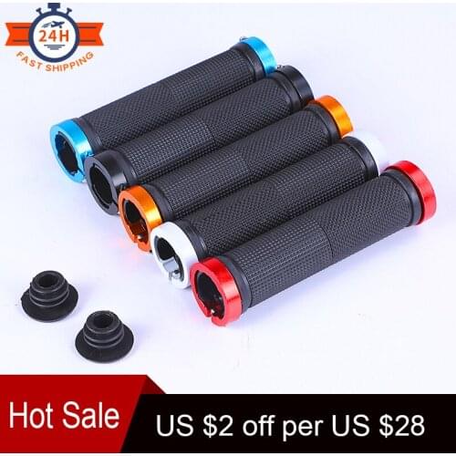 2pcs/1Pair Mountain Road Cycling Bike Bicycle MTB Handlebar Cover Grips Bilateral Soft Rubber Anti-slip Handle Grip Lock Bar End