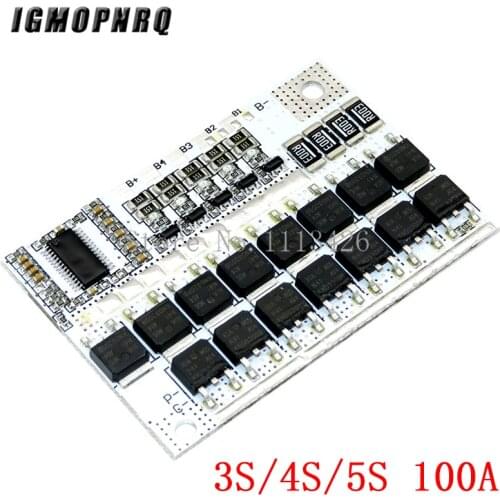 3s/4s/5s Bms 12v 16.8v 21v 3.7v 100a Li-ion Lmo Ternary Lithium Battery Protection Circuit Board Li-polymer Balance Charging
