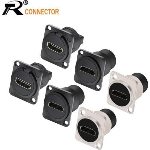 4Pcs/Lot HDMI-Compatible D-Type Connector Extension Cable Adapter Panel Mount Chassis Connector Audio Female Module Socket