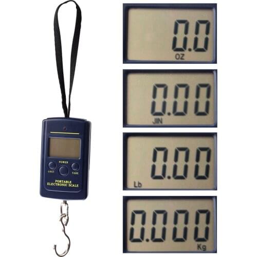 40KG Mini Digital Fishing Scale Fish Hook Hanging Weighing Scale 10 gram / 0.02 pound / 0.5 ounces for Fishing Luggage Travel