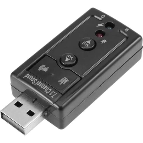 7.1 External PC USB Sound Card 3.5mm AUX Headphone Microphone Audio Adapter Virtual USB Sound Card Converter