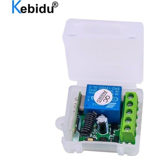 KEBIDU 433 Mhz Wireless Remote Control Switch DC 12V 1CH Relay RF 433Mhz Receiver Module For Learning Code Transmitter Remote