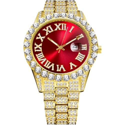 MISSFOX Men Watches Famous Brand Luxury Bling Diamons Silver Quartz Watch Male Hip Hop Style Party Wristwatch Jewelry Gift 2020